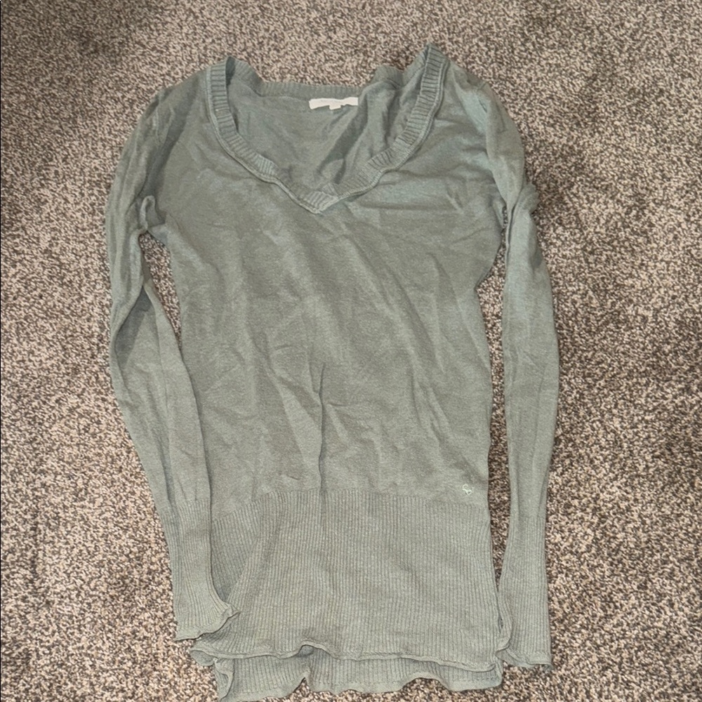 Women's Green V-Neck Sweater